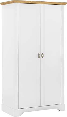 Seconique Toledo 2 Door Wardrobe in White/Oak Effect