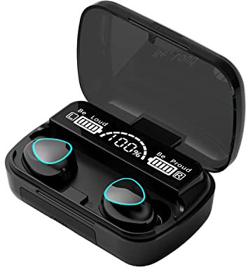 Cuffie Wireless, Auricolari Wireless Nell'orecchio, 180 Ore Di Riproduzione, Auricolari Bluetooth Stereo HiFi Con Cancellazione Del Rumore Con Microfono, Con Display LCD Custodia Di Ricarica USB-C, Au