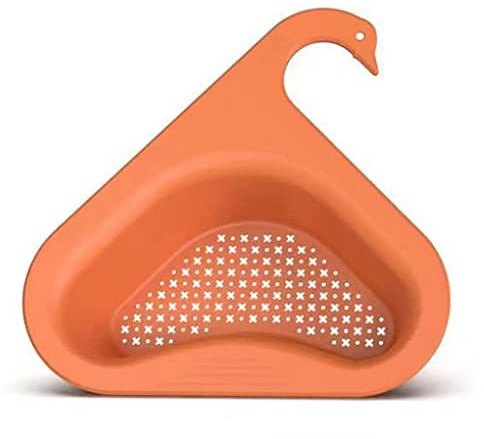 lmoikesz Kitchen Sink Drain Basket Storage Drainer Holder Strainer Rack Vegetable Food Garbage Draining Shelf Organization,Orange