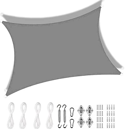 Pergola Protection des Rayons UV 2.5x4m Carre, Hydrophobe Pergola pour Jardin Terrasse Camping Fête Piscine, sur Mesure avec Kit de Fixation, Gris