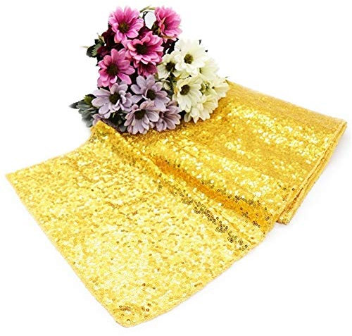 Or Rose 1pc or Sequin Chemin de Table for Party NAPPE Mariages Décoration Chemins de table for la maison (Couleur : Gold, Size : 30x275cm)