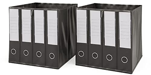 Vicco Faltbox 30x30, Regalbox, Schwarz, 30 x 30 cm 2er Set