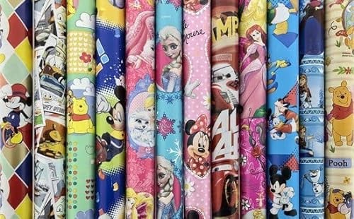 Disney Sortiment Geschenkpapier für Kinder - 200 x 70 cm - 5 Stück