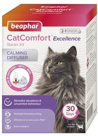 Beaphar - CatComfort® Excellence – Pheromone Calming Diffuser for Cats - Plug-In & Refill – Reduces Stress, Anxiety & Unwanted Behaviour - Long-Lasting Cat Stress Relief – Lasts Up To 30 Days & 70m²