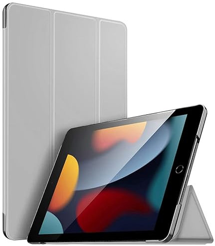For Apple iPad 10.2 inch 9th/ 8th/ 7th Generation, Smart Magnetic Stand Case, Leather Cover with Magnetic Closure, Anti-Scratch and Lightweight Case (2021/2020/2019) (Grey)