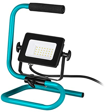 EGLO LED Baustrahler, tragbare Arbeitsleuchte aus Aluminium und Kunststoff, Arbeitsscheinwerfer in türkis und schwarz, Werkstattlampe schwenkbar, IP65, neutralweiß, 2000lm