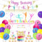 Happy Birthday Geburtstagsdekorationen: Happy Birthday Banner, Luftballons & Girlande für Kuchen und Cupcakes zum Thema Gymnastik