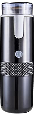 Newwyt Macchina per caffè espresso istantaneo per auto portatile Macchina per caffè in cialde Macchina per il caffè Ricarica USB Adatta per il campeggio all'aperto ABS nero