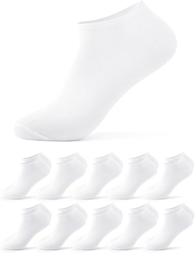 Occulto Herren Basic Sneaker Socken 10-20er Pack (Modell: Alex) 10 X Weiß 43-46