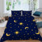 MUNOOR Bettwäsche 135x200 Mond Sonne Bettbezug mit ReißVerschluss Kinder Bettwäsche Set mit Kissenbezug 80x80 Weich Leicht Mikrofaser 3D Motiv Raum Bettbezüge Pour Jungen Mädchen
