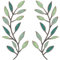 Zhengmy 2 Pieces Metal Tree Leaf Wall Decor Vine Olive Branch Leaf Wall Art Living Room, Hallway Wall Decor Outdoor Decoration(Vibrant Colors)