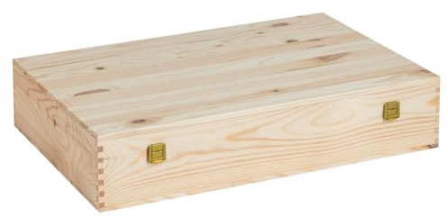 Cajas de Madera | 6 Botellas 750 ml | Medida Interna 33.5X61X9.5 | Estuche/contenedor para Vino/Cerveza | para cumpleaños, Bodas y Eventos Art. TGCOF6
