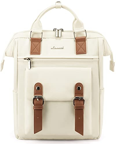 LOVEVOOK Kleiner Rucksack Damen, Mini Damen-rucksackhandtaschen Elegant Cityrucksack, Wasserdicht Kleine Rucksäcke Tasche 2 in 1 Frauen Womens Backpack Modern für Reise Schule Beige