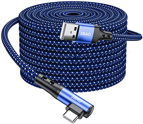 USB C Kabel 5M Extra Lang USB C Ladekabel Nylon Geflochtenes PS5 Controller Ladekabel USB Typ C Kable für Samsung Galaxy S22 S21 S20 S10 S9 S8 Note 9 8 PS5, HUAWEI P30 P20,LG V30 V20 G6 G5
