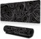 Hernin Grand Tapis de Souris de Jeu, Carte Topographique Tapis de Souris Noir,Grand Tapis de Souris de Jeu XXL avec Caoutchouc étanche Et Antidérapant (Noir)