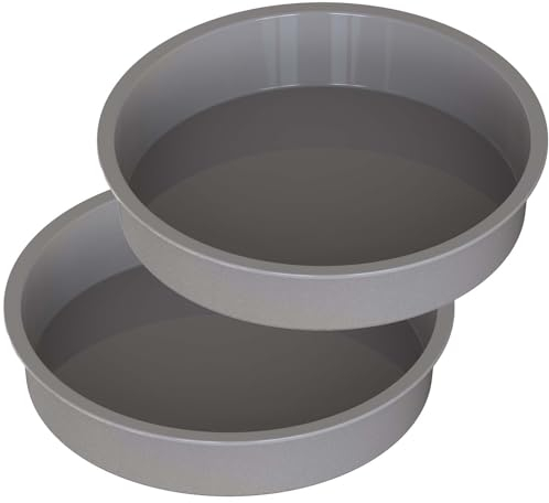 KEYFIVE Silikon Backform 23 cm Rund, 2 Stücke Silikon Kuchenform 9 inch, Antihaft Silikonform Backen 23 cm Rund, Silikonformen Backen Für Käsekuchen, Chiffonkuchen