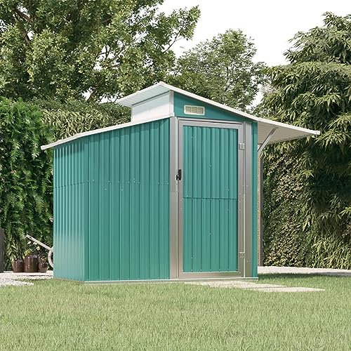 Gecheer Capanno,da Giardino,Capannone,Casetta,per Attrezzi,Casetta Porta Attrezzi,Porta Attrezzi da Giardino,Rimessa Attrezzi da Giardino,Capanno per Attrezzi,Verde 207x130x208,5 cm Acciaio Zincato