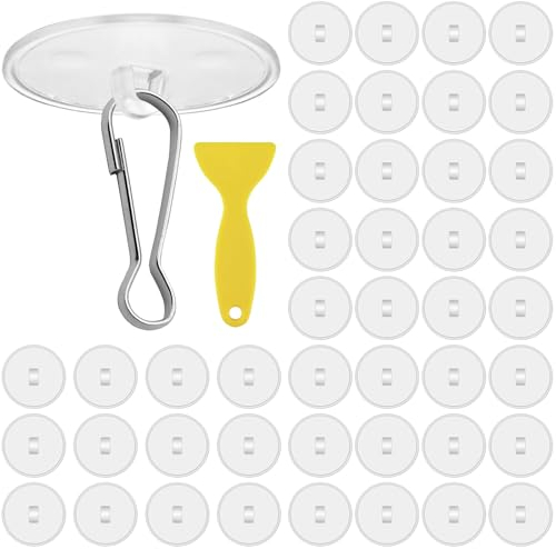 Samulee 50 Stück Transparente Selbstklebende Deckenhaken, Haken Decke ohne Bohren Klebehaken Decke, mit Fahnenmast-Clips, für Schlafzimmer, Badezimmer, Halloween Dekoration, Halloween-Haken