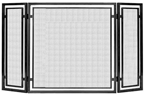 Fireplace Screen Fireplace Grate Fireplace Screen 3 Panel Foldable Fire Cover Large Fireplace Screen Living Room Fireproof Metal Mesh Fireplace Cover Decorative Screens