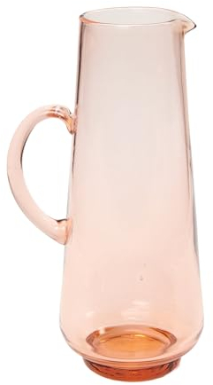 Return to Sender | Carafe 1,7 litre rose poudré - soufflée à la main avec poignée - carafe à eau - carafe en verre