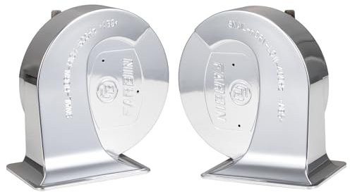 FARBIN Auto Horns Dual-Tone Motorrad Lufthupe 12v Universelles Elektrisches Hupe Kit für LKW Auto Motorrad Boot Alle 12 Volt Fahrzeuge 130dB - Tiefton/Hochton Super Loud Car Horn ABS+Verchromen Shell