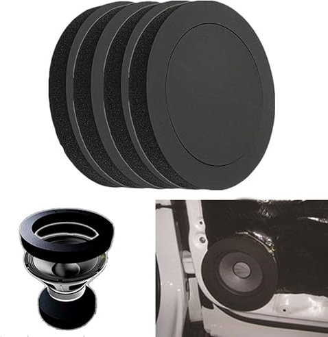 Noise Reduction Foam Pad for Car Door Speakers, Soundproof Insulation Ring, Pack of 4