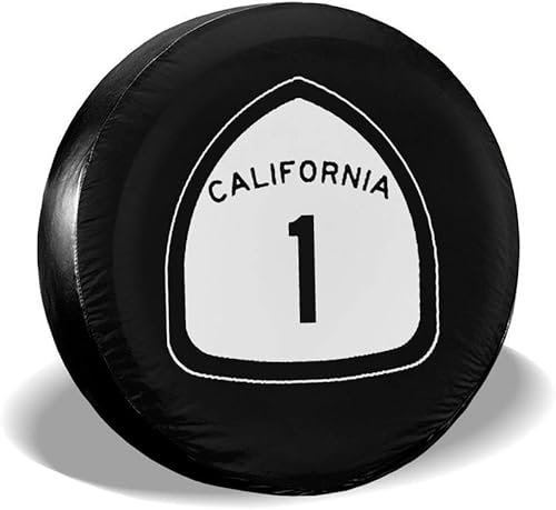 Reserveradabdeckung, California State Highway Route 1 Schild, klassische Ersatzreifenabdeckung für Jeep SUV RVs, universelle Passform 14-17 Zoll