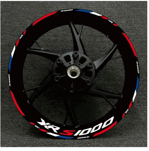 TYSMYXGS Motorrad Äußere Felgen Rad Aufkleber Nabe Aufkleber Felge Reflektierende wasserdichte Dekoration Mark Für S1000XR S1000 RR Single R Komplettes Set mit Felgenaufklebern(X-14)