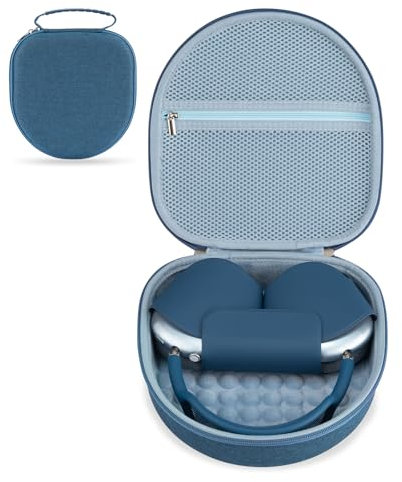 Tragetasche kompatibel mit Apple Airpods Max Kopfhörern, Eva Hard Etui Shell für die Aufbewahrung von Kopfhörern auf Reisen und im Freien (Blau)