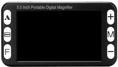 guoyjmm Loupe Numérique Vidéo Portable de 5,0 Pouces, Aides à la Lecture électroniques, 26 Types de Modes de Couleur, Zoom 2X-48X, pour Les Personnes Malvoyantes Lisant, Écrivant,Black