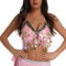 Top corto da donna con paillettes, top da sera con paillettes, top con paillettes, top con paillettes, scollo a V, chic ed elegante, top con paillettes rosa, Rosa, One size