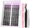 VEYESBEAUTY Faux Cils Kit Extension Cils Newbie's Five-Second Cils Individuels Avec Colle Volume Russe Cluster Lashes Mixte Diy à La Maison Cils Individuels (Velvet Wing Kit, 8-16mm)