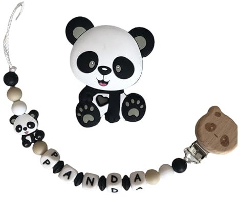 Attache tétine et son jouet silicone Panda