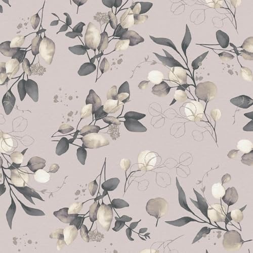 Country Style Wallpaper Wall Profhome 397684-GU Non-Woven Wallpaper Smooth with Floral Ornaments and Metallic Highlights Beige Black Cream Gold 5.33 m2
