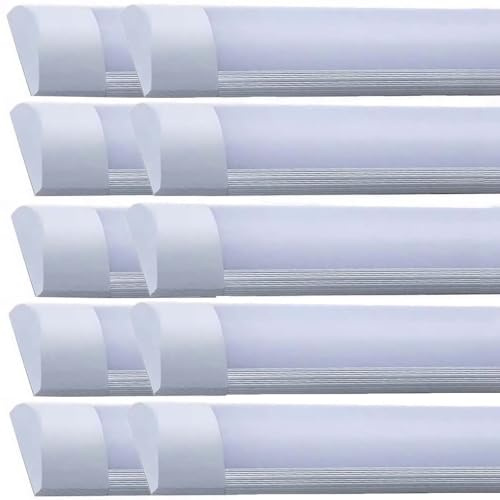 DESHOME 10 Packs LED-Lichtleiste 60cm Streifenleuchten für Garage Decke, 3000K Röhrenlicht, IP68 Leiste Beleuchtung, für Geschäft, Büro, Lager, Küche