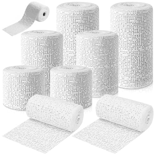 Gipsbinden Set zum Basteln - 6 Rollen 5cm/10cm/15cm x 270cm Schnell Trocknend und Komfortabel, Gips Binden Set für Gipsverband Babybauch, Gips Bauch Verband Gipsbinden, Kinder Gipsbinden zum Basteln