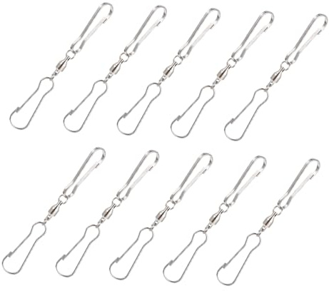 SHINEOFI Edelstahl Drehhaken Windspiel Aufhänger 8cm Mit Doppelclip Für Windspinner Windräder Blumentöpfe Wetterfester Aufhängehaken Für Außenbereich 10 Stück