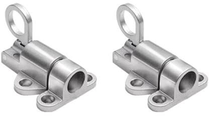 2Pcs Aluminium Alloy Door Latch, Automatic Window Gate Latch Bounce Lock Door Spring Bolt Loft Hatch Catch for Shed Doors Gates (Silver)