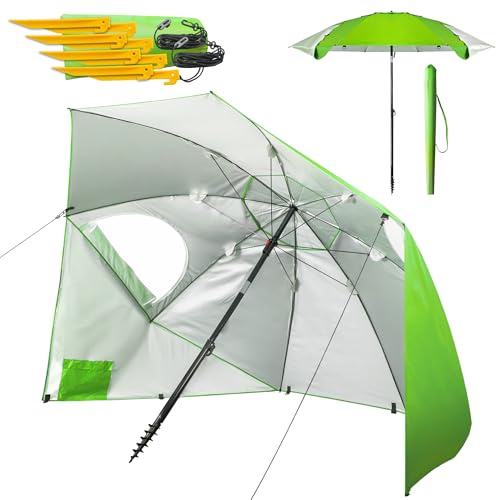 Menz Sonnenschirm Strand windfest stabil Ø 220 cm, Fb. Grün