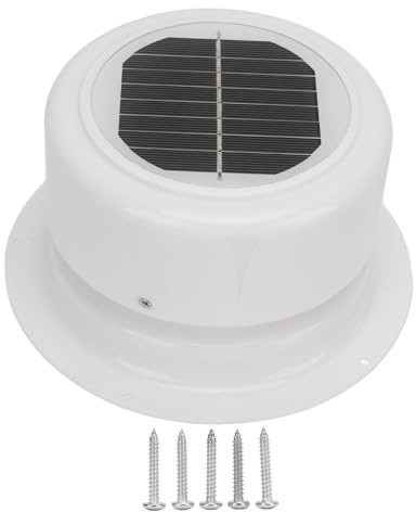 HERCHR Ventilateur de toit pour camping-car, ventilateur de ventilation solaire pour camping-car, ventilation de toit pour remorque fermée, ventilation de plafond à énergie solaire avec