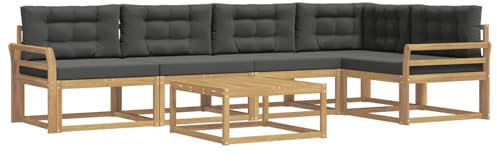 vidaXL Outdoor-Sofagarnitur 6 pcs Weiß und Anthrazit 79 x 79 x 37 cm, Modernes Gartenmöbelset, wetterfestes Sofa, schicke Sitzgruppe, langlebige Liege fürs Poolside