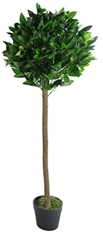 Leaf Design UK Artificial Bay Laurel Topiary Ball Tree, Green, 120cm (4ft)