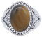 mantraroma Ring 925 Silber Damen Tigerauge Edelstein braun ausgefallen verspielt