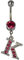 eeddoo Bauchnabel-Piercing Banane Buchstaben Kristalle Silber Edelstahl K