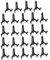 Tincogo 3 Black Plastic Easels or Stand/Plate Holders to Display Pictures or Other Items at Weddings, Home Decoration, Birthdays, Tables (24 Pack)