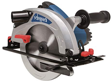 SCHEPPACH CS1300 - Sega circolare elettrica a mano, adatta per lunghi tagli dritti (1300 W, 5000 giri/min, profondità di taglio 190 mm) con attacco parallelo, chiave a brugola, manico e disco TCT