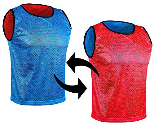 SPORTSBIBS Fußball Leibchen für Kinder und Erwachsene, Wendeleibchen 2-Farbig, Trainingsleibchen, Markierungshemd Doppelseitig für Team-Spiel, Damen Herren Junioren Senioren, viele Farben und Größen