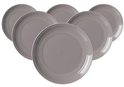 Flirt by R&B Frühstücksgeschirr Grau Levi Größe 6er Set Frühstücksteller 21 Grau Levi