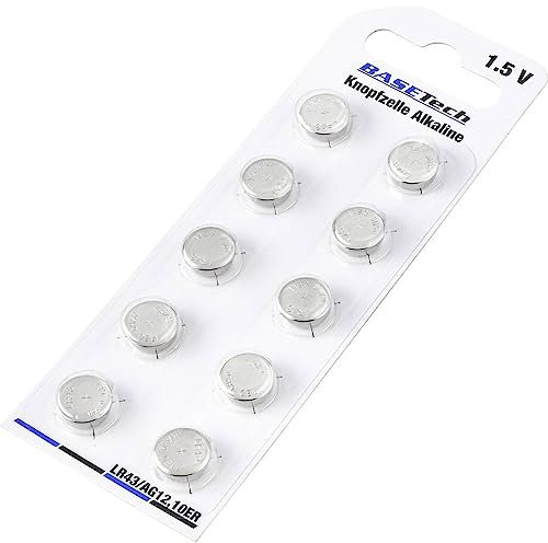 Basetech AG12 Knopfzelle LR 43 Alkali-Mangan 100 mAh 1.5V 10St.