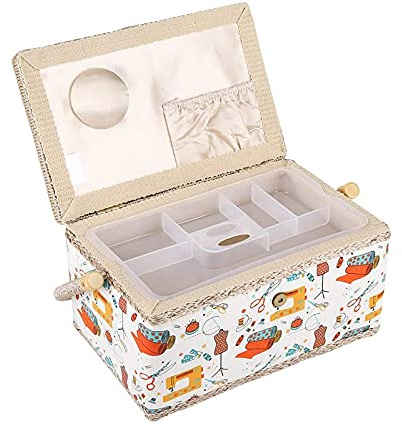 Sewing Basket Sewing Boxes With Compartments Sewing Storage Organiser Sewing Basket Fabric Box Storage Box Floral Printed Accessories Kit Cute Cartoon Storing Needle Sewing Thread Household